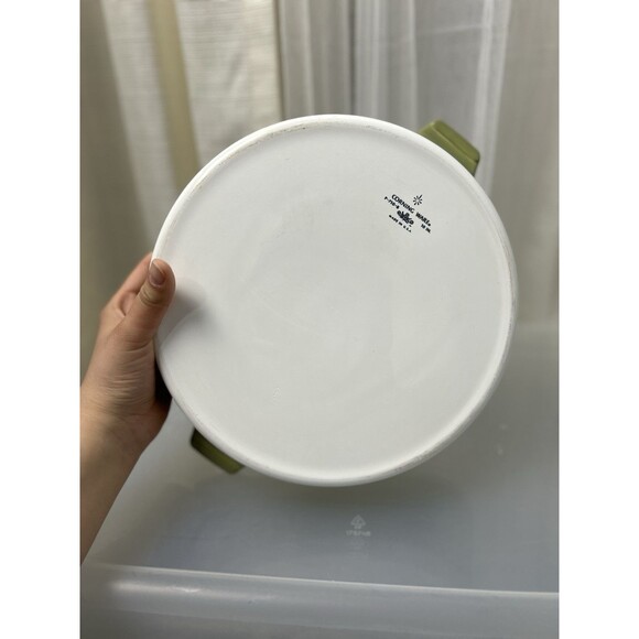 Vintage Corning Ware USA Made Avocado Green Casserole Dish w/ Lid 10 in - Picture 5 of 7